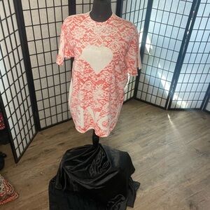 White and Red Graphic Polo T-Shirt